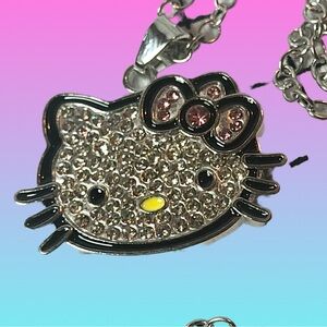 Hello Kitty Silver Rhinestone Pendant Necklace